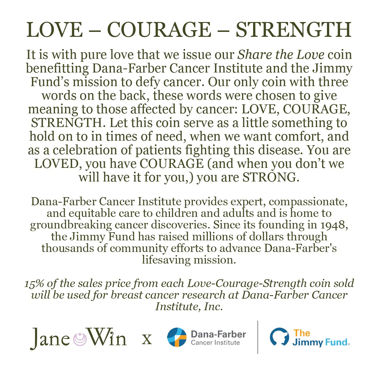 Love - Courage - Strength JW Original Pendant Coin - Image 11