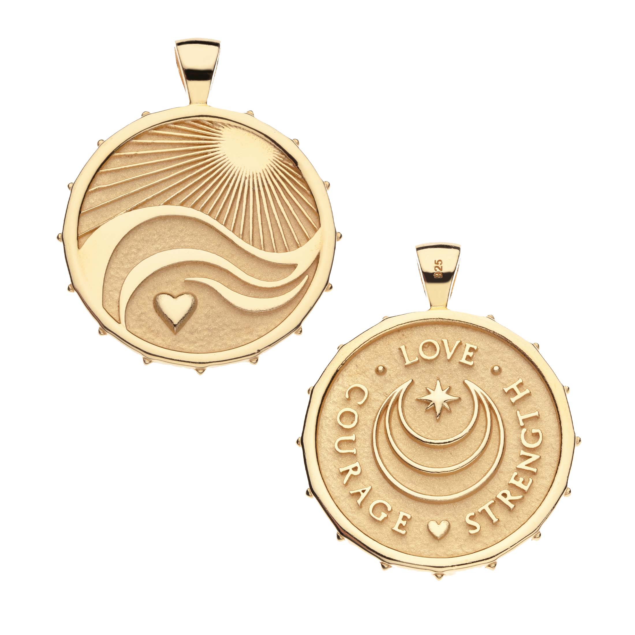 Love - Courage - Strength JW Original Pendant Coin - Image 2