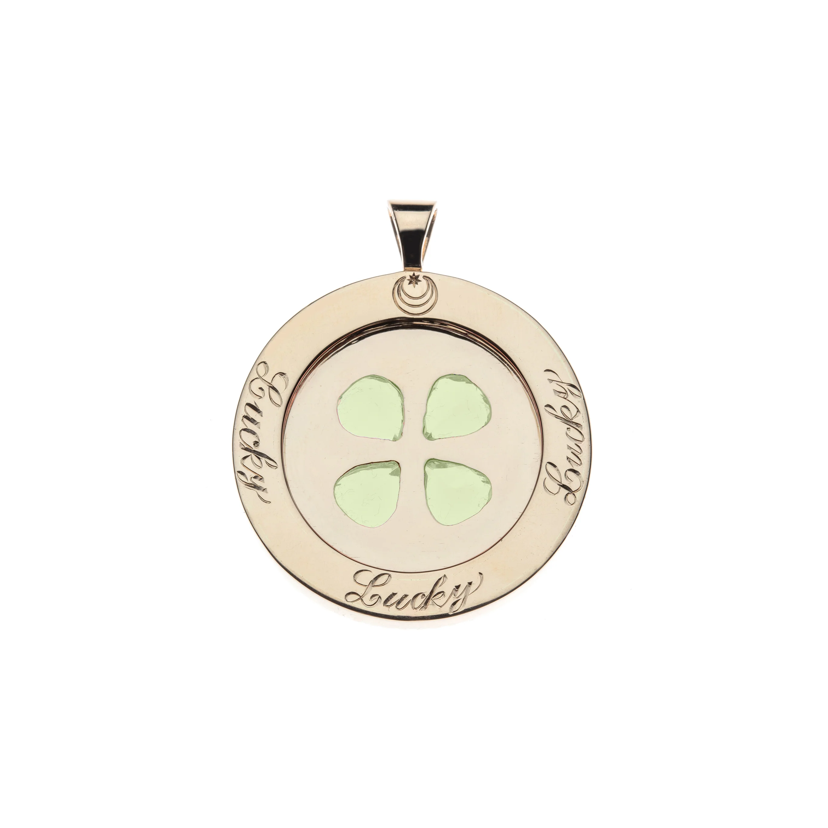 LUCKY 14k Peridot Coin Pendant - Image 2