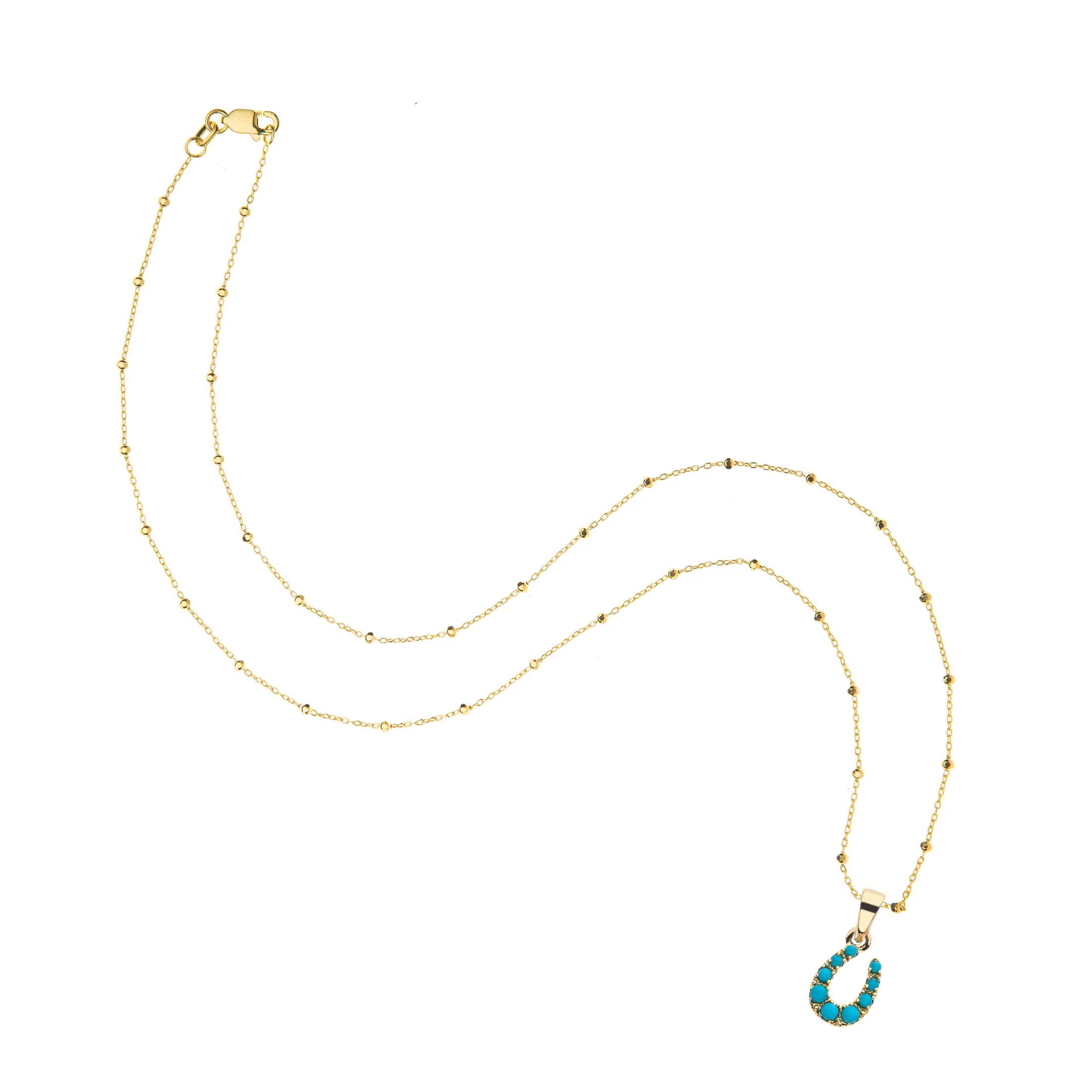 LUCKY Baby Horseshoe Pendant in 10k - Image 6