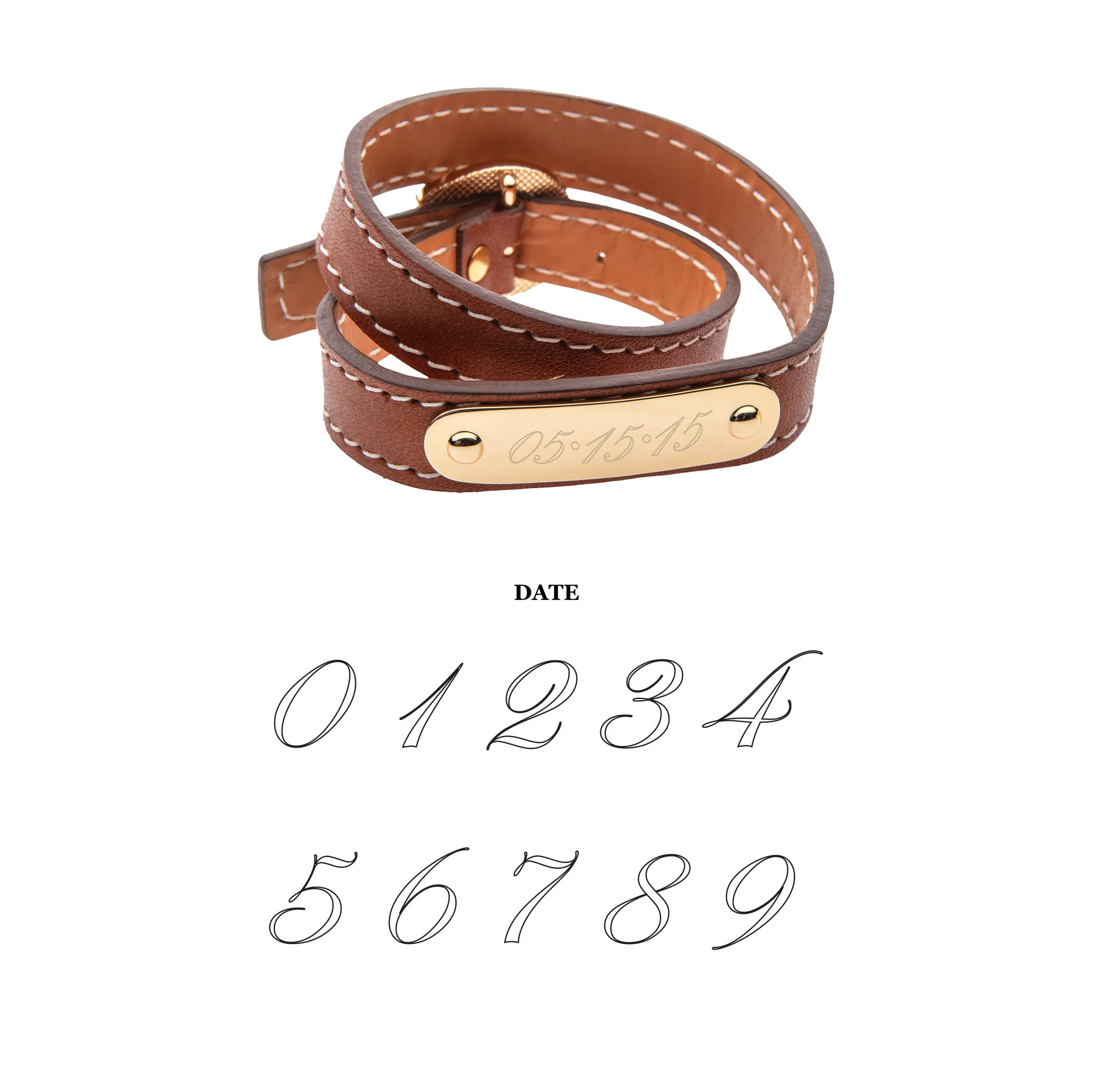 LUCKY Engravable Leather Cuff - Image 6
