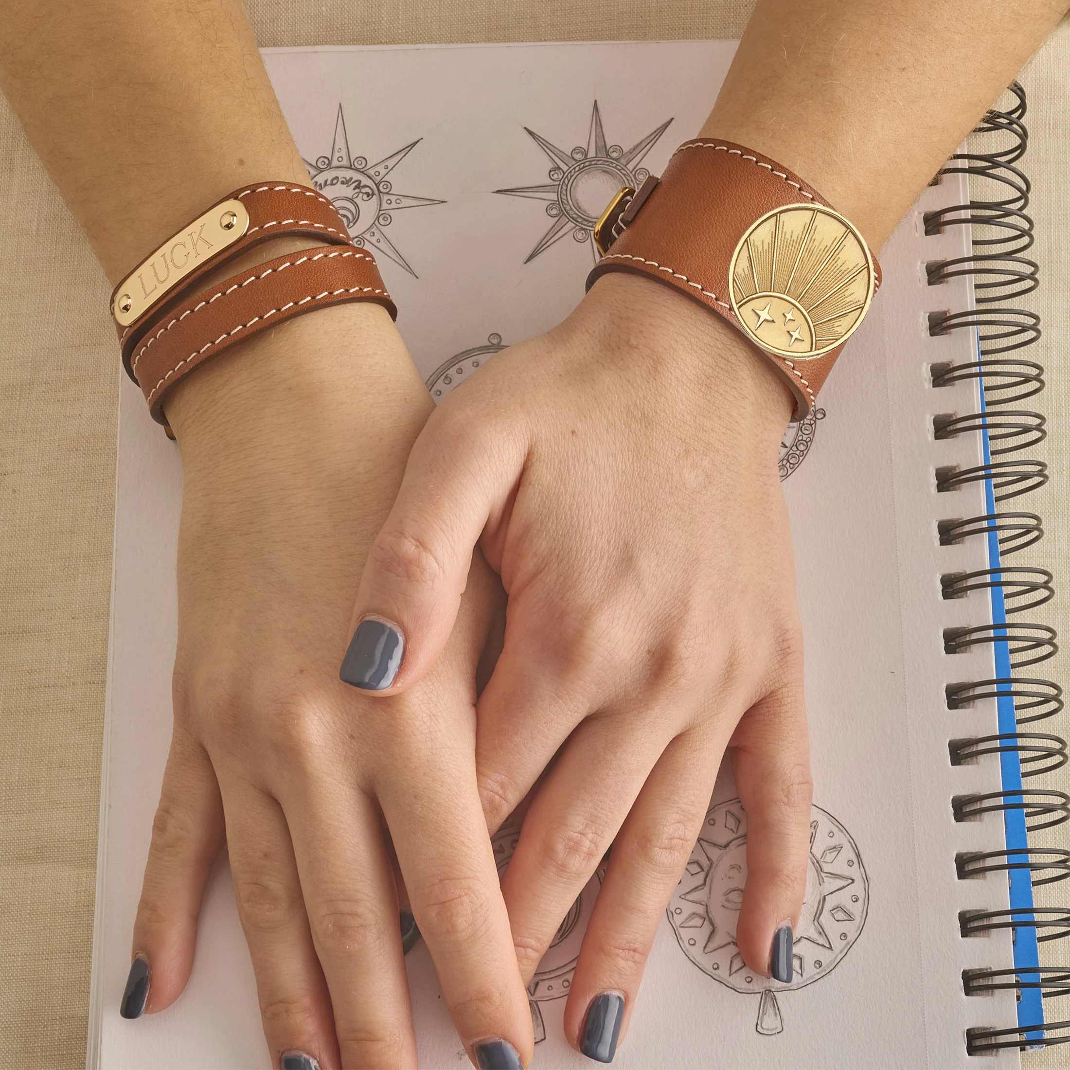 LUCKY Engravable Leather Cuff - Image 7