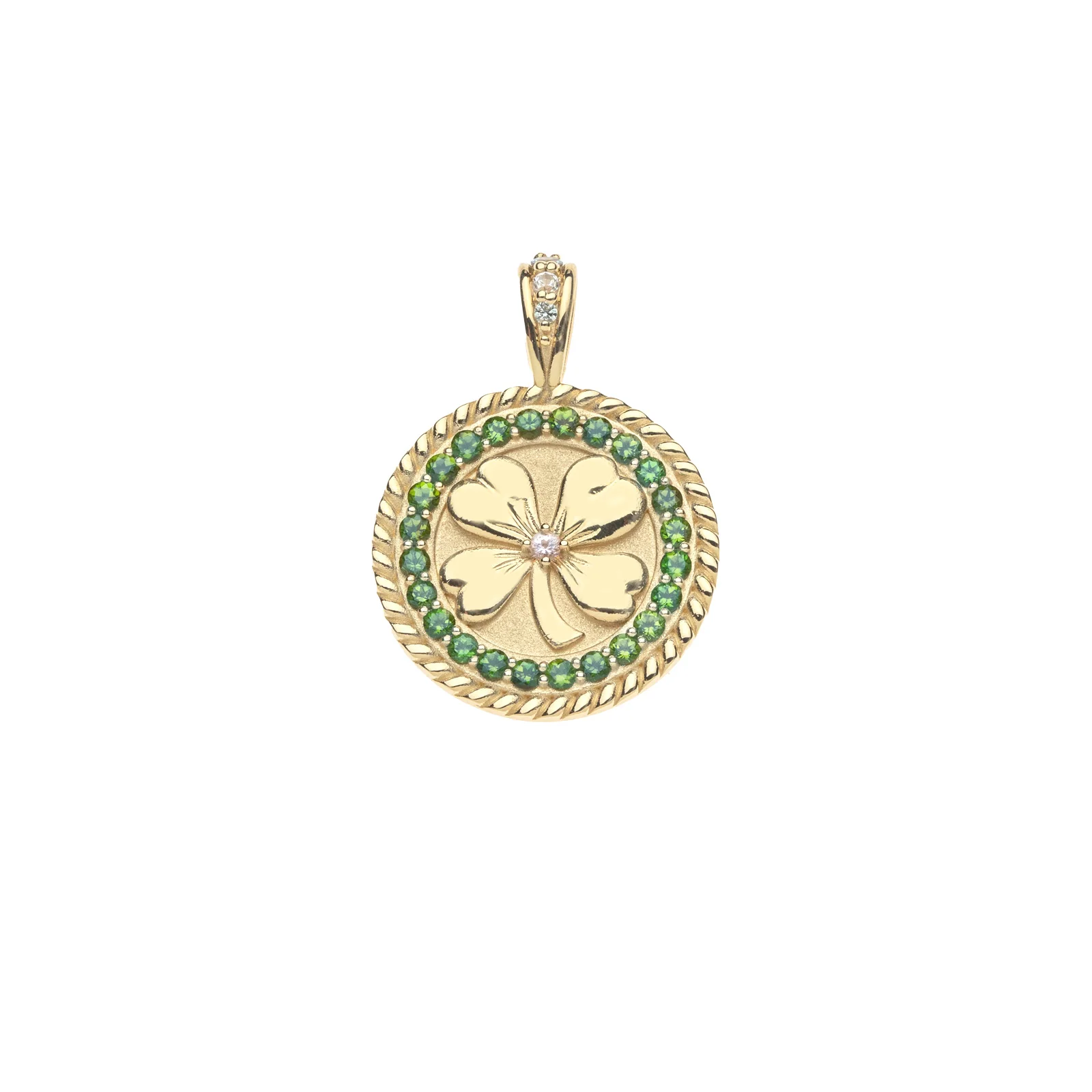 LUCKY Field of Clovers Coin in Solid Gold