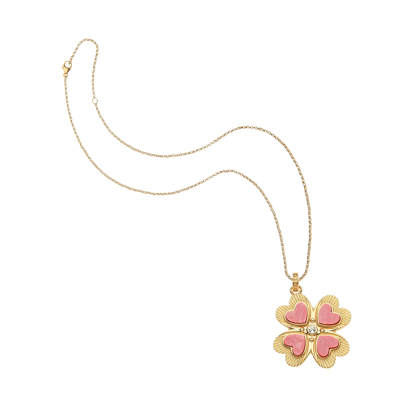 LUCKY in Love Clover Pendant with Coral - Image 4
