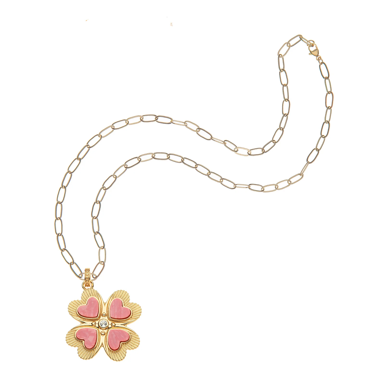 LUCKY in Love Clover Pendant with Coral - Image 5