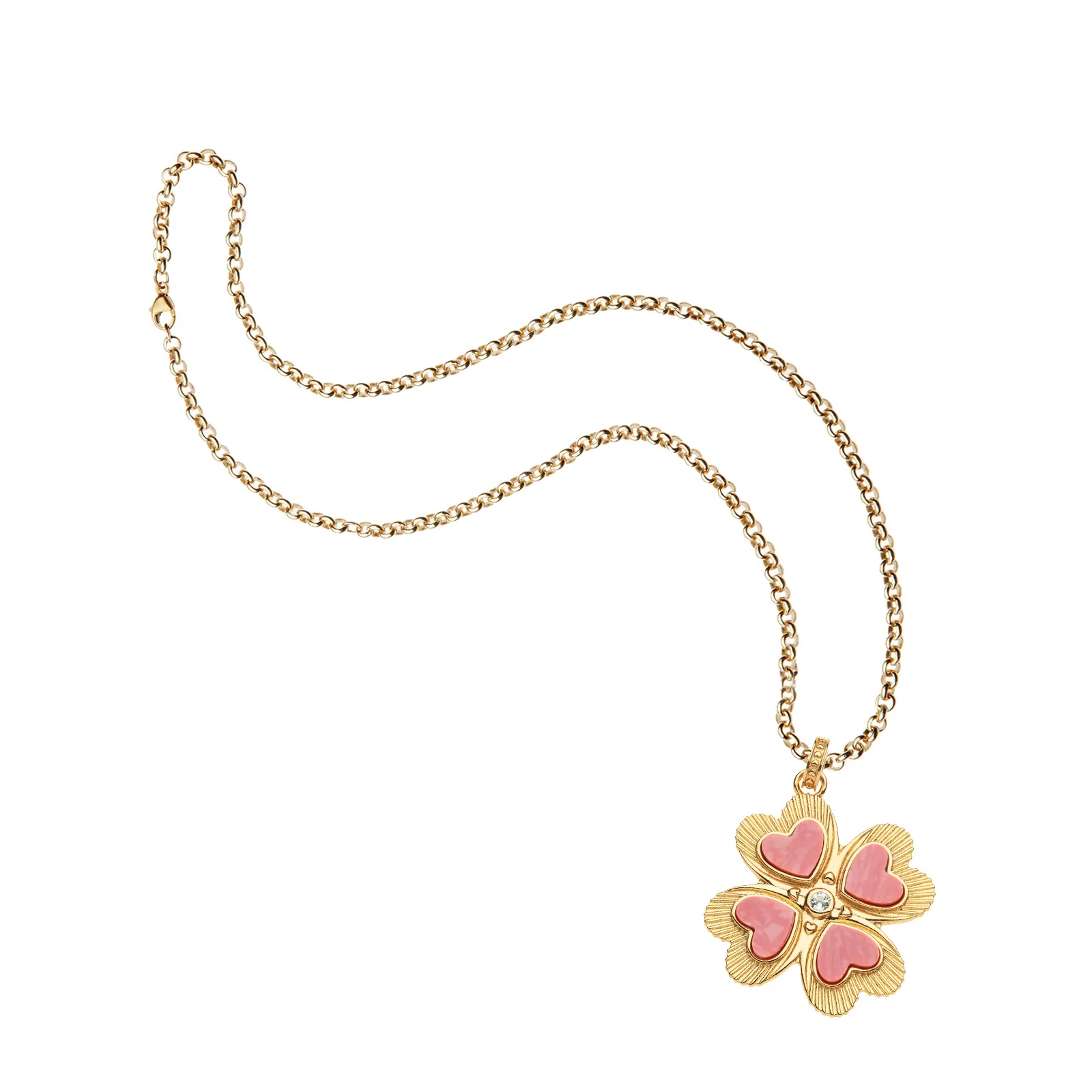 LUCKY in Love Clover Pendant with Coral - Image 6