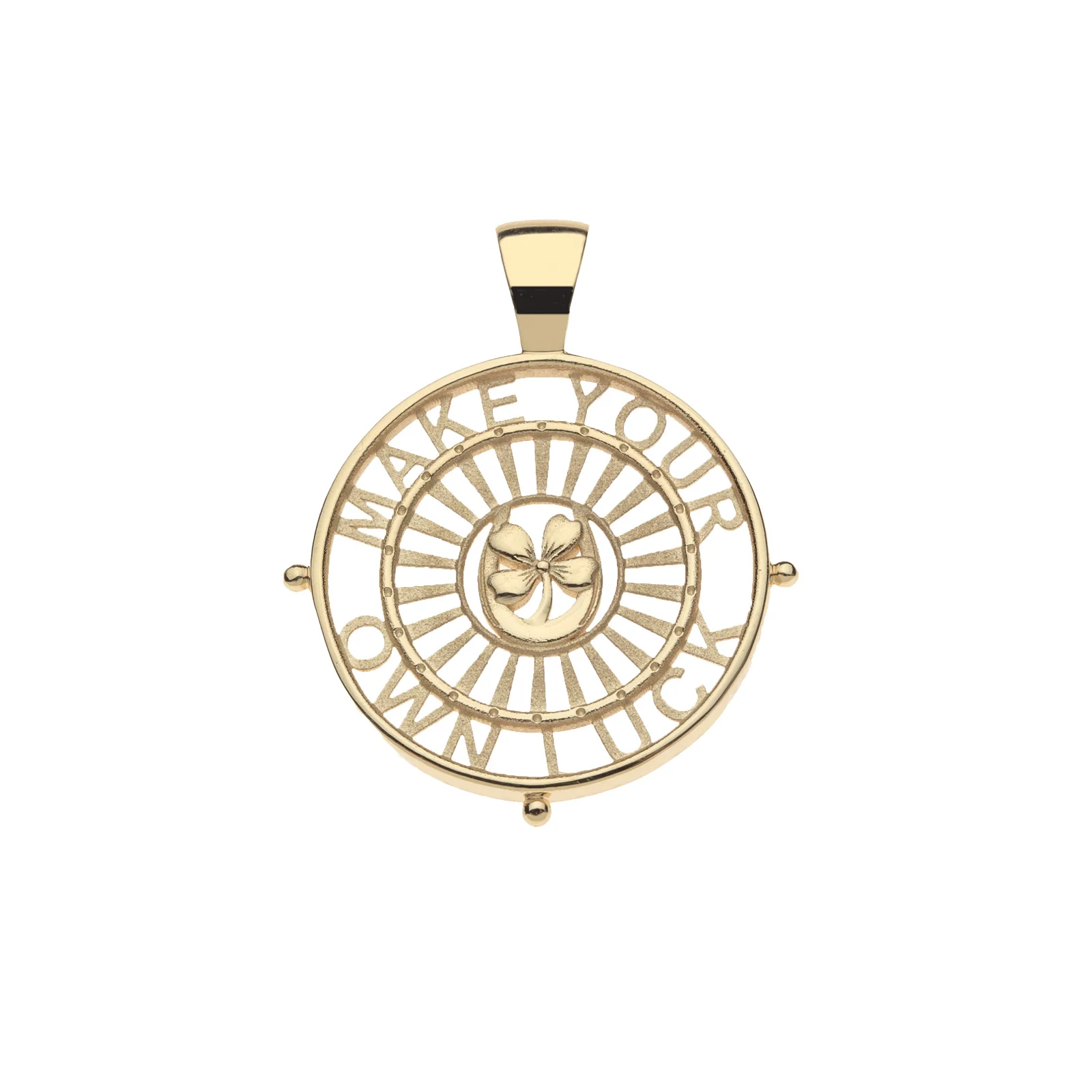 LUCKY JW Cutout Pendant in Solid Gold