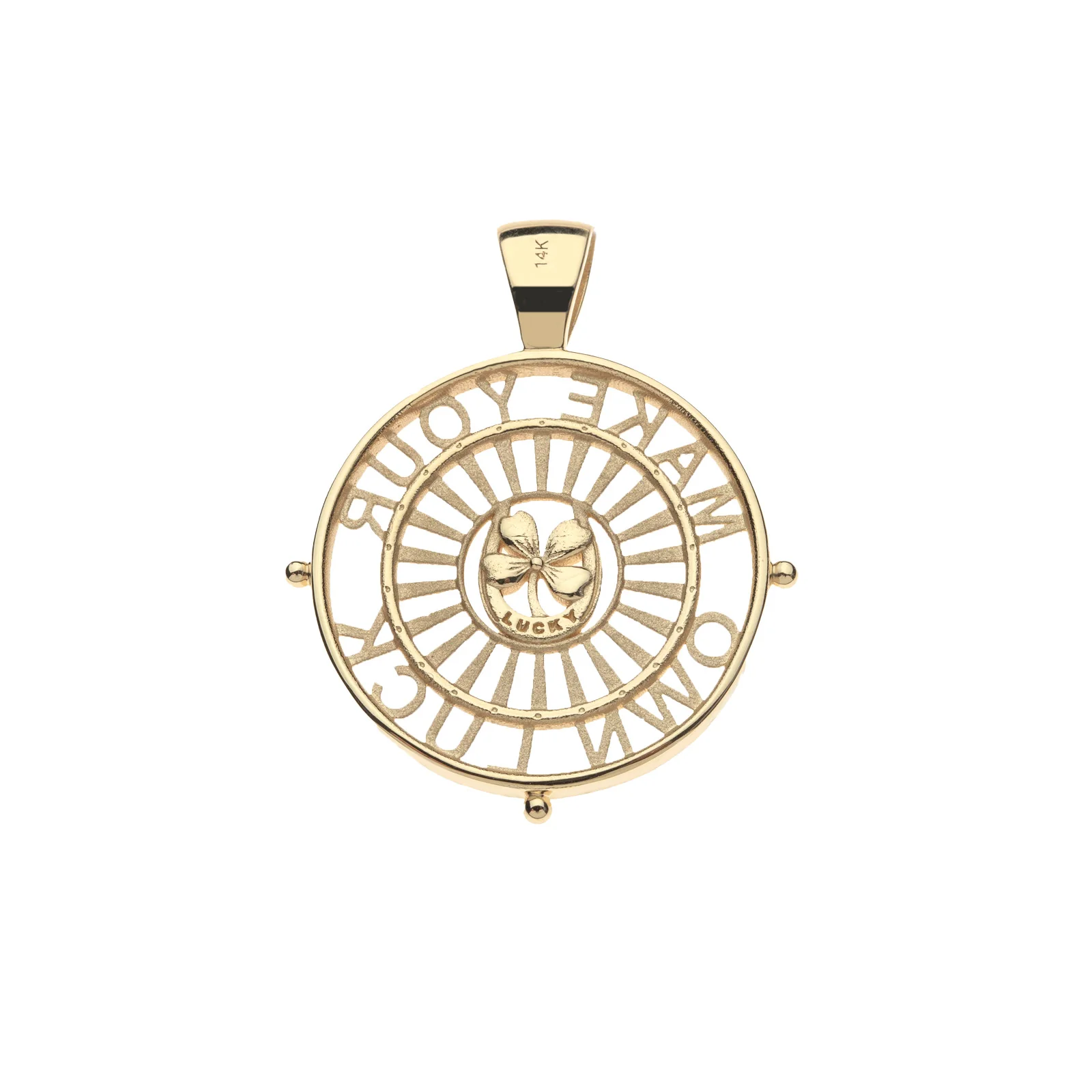 LUCKY JW Cutout Pendant in Solid Gold - Image 2