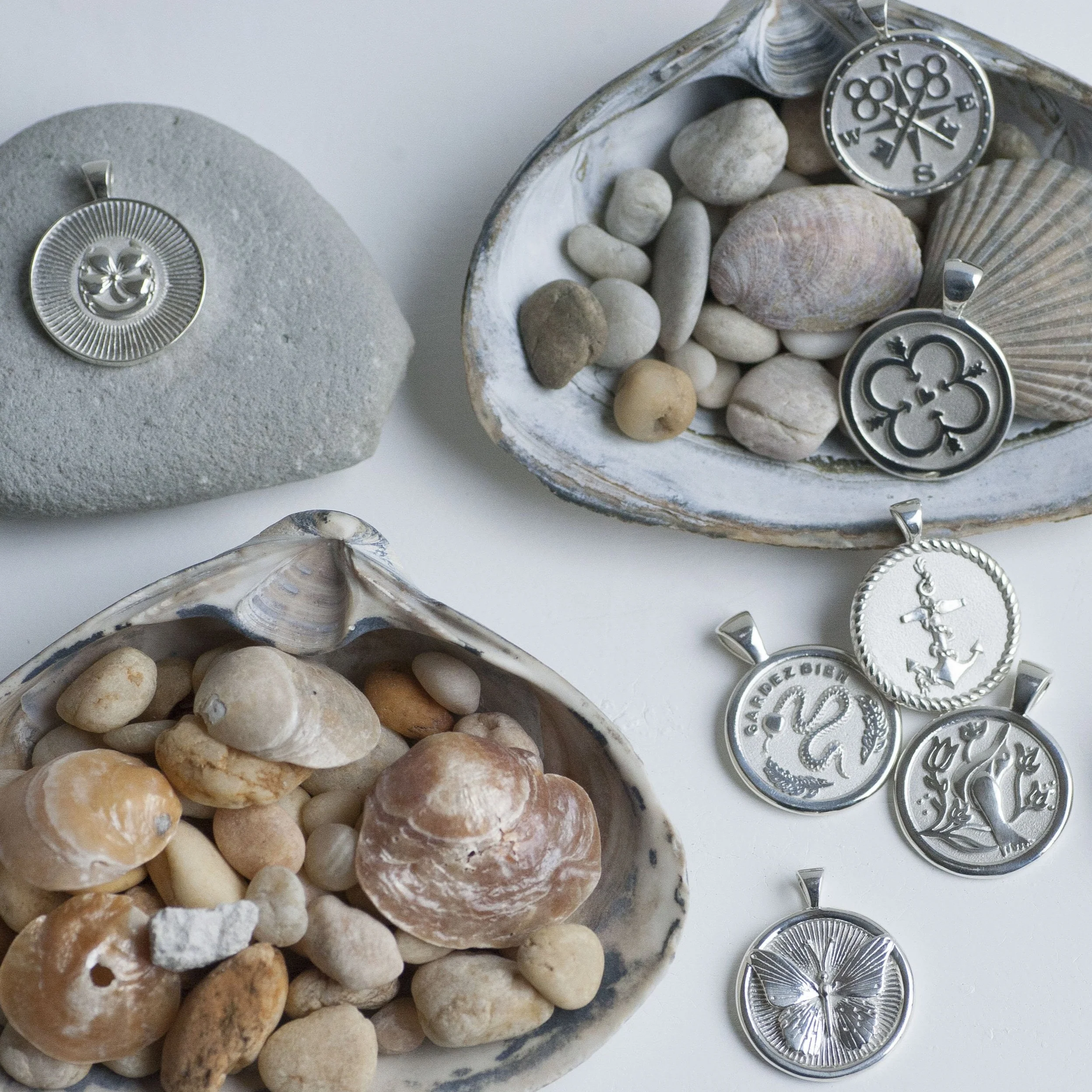 LUCKY JW Small Pendant Coin in Silver - Image 3