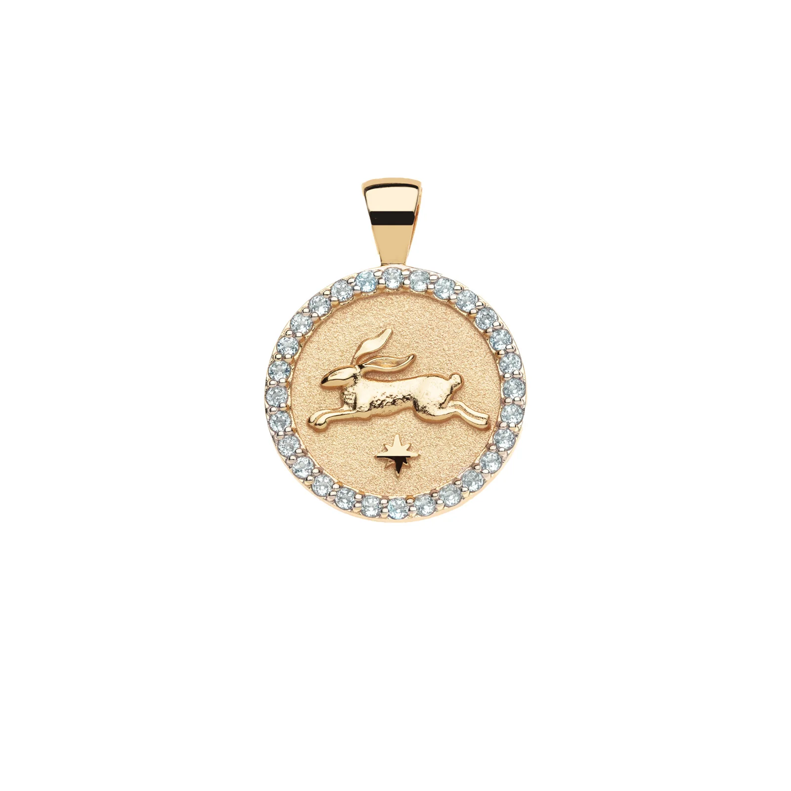 LUCKY Rabbit JW Small Embellished Pendant Coin
