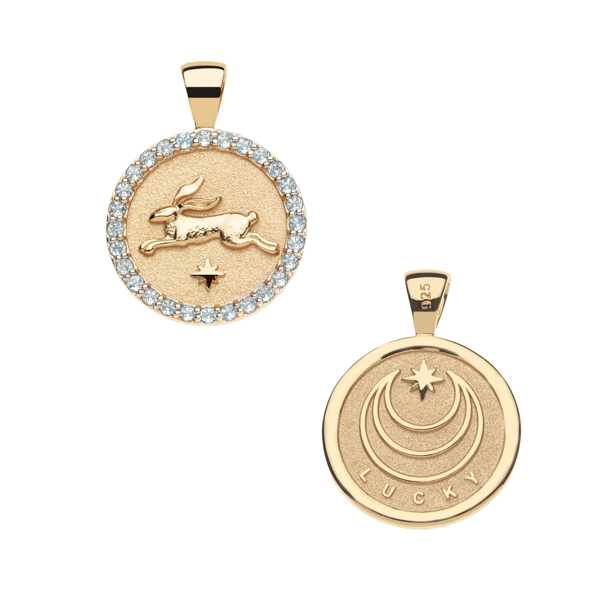LUCKY Rabbit JW Small Embellished Pendant Coin - Image 2