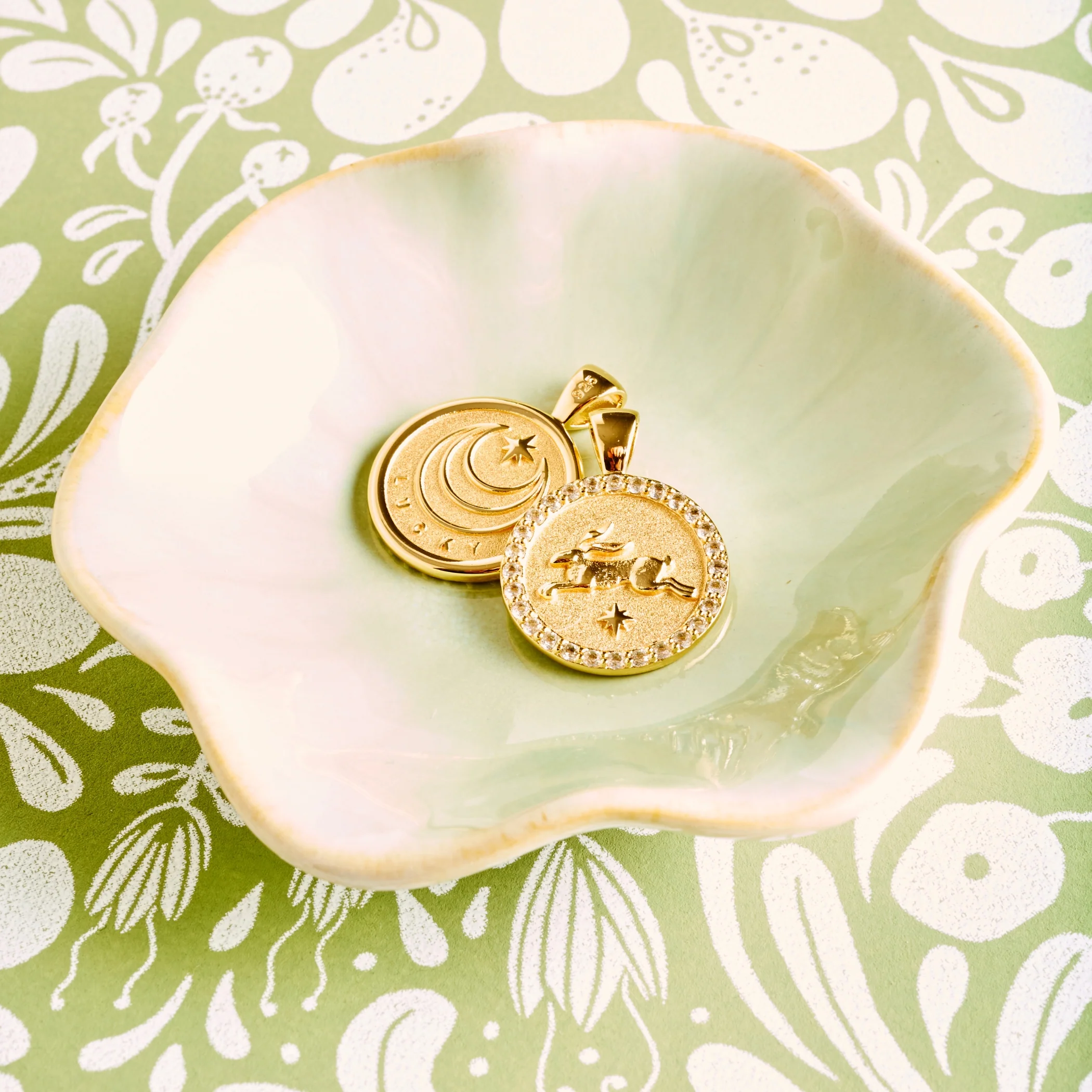 LUCKY Rabbit JW Small Embellished Pendant Coin - Image 5