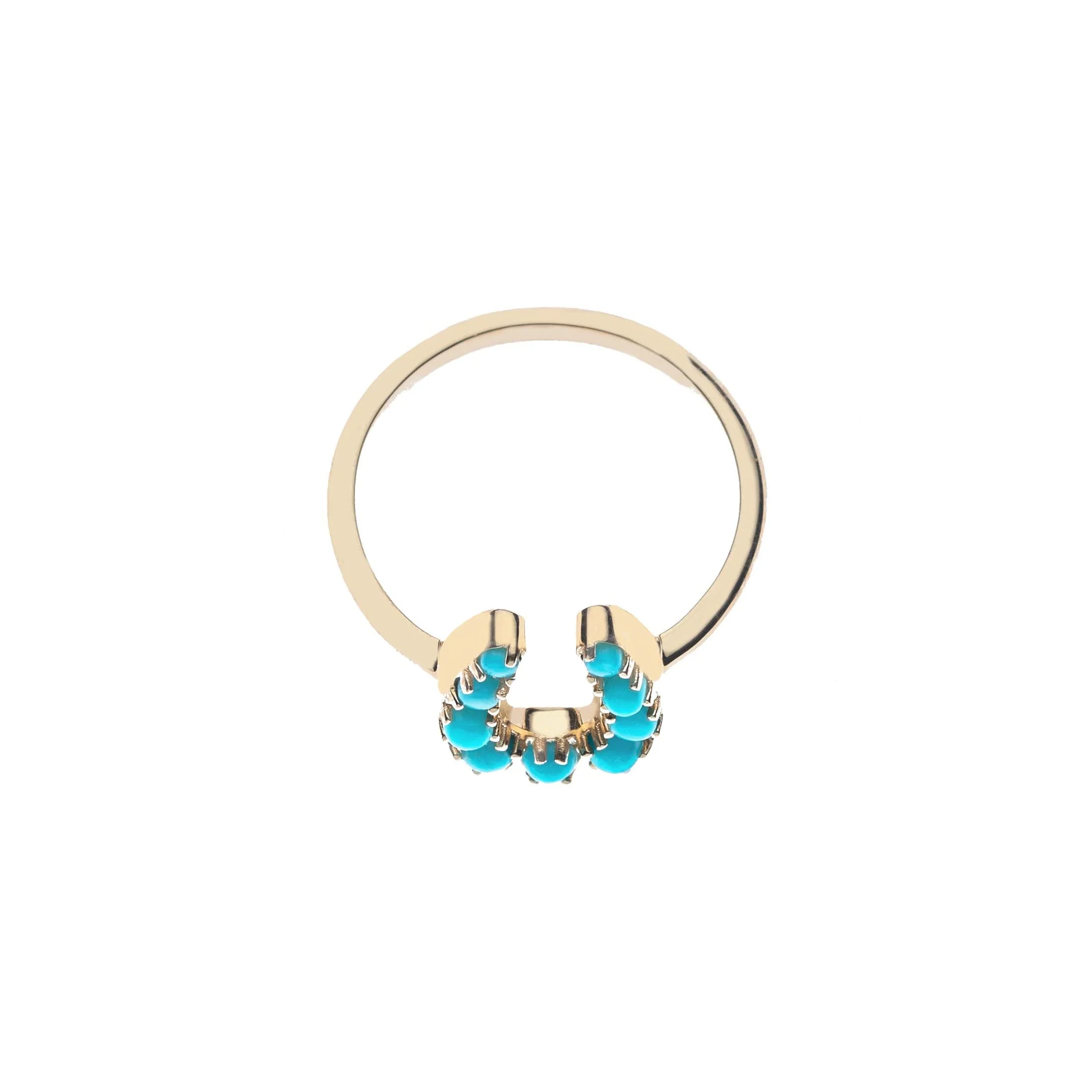 LUCKY Baby Horseshoe Ring in Turquoise - Image 4
