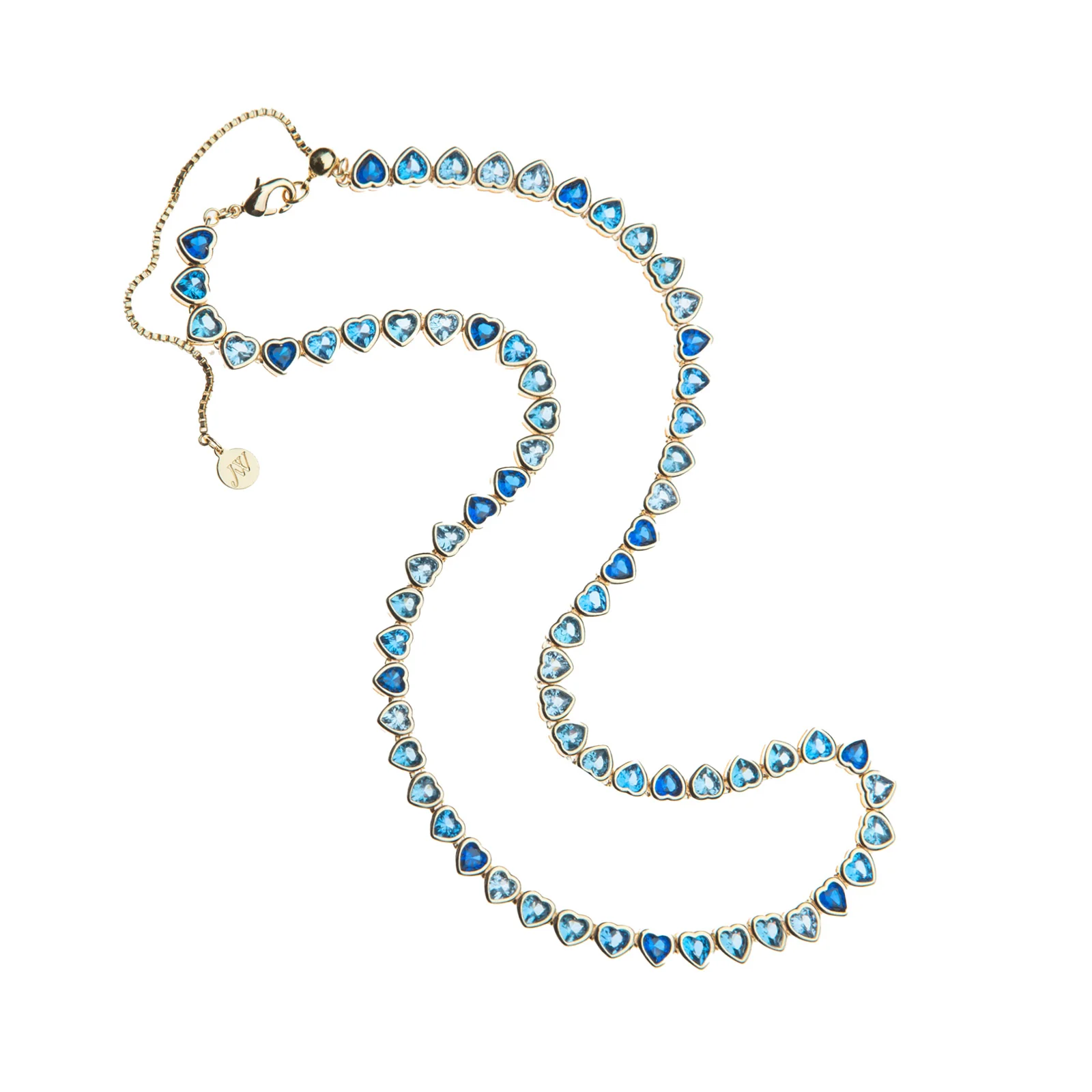Made from LOVE Tennis Necklace in Ocean Blue Ombre - Image 3