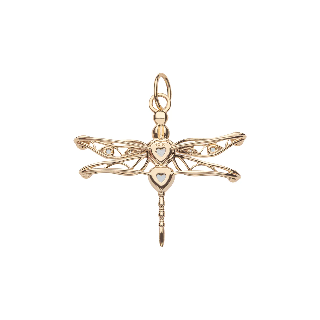 PEACE Dragonfly Pendant in Solid Gold - Image 5
