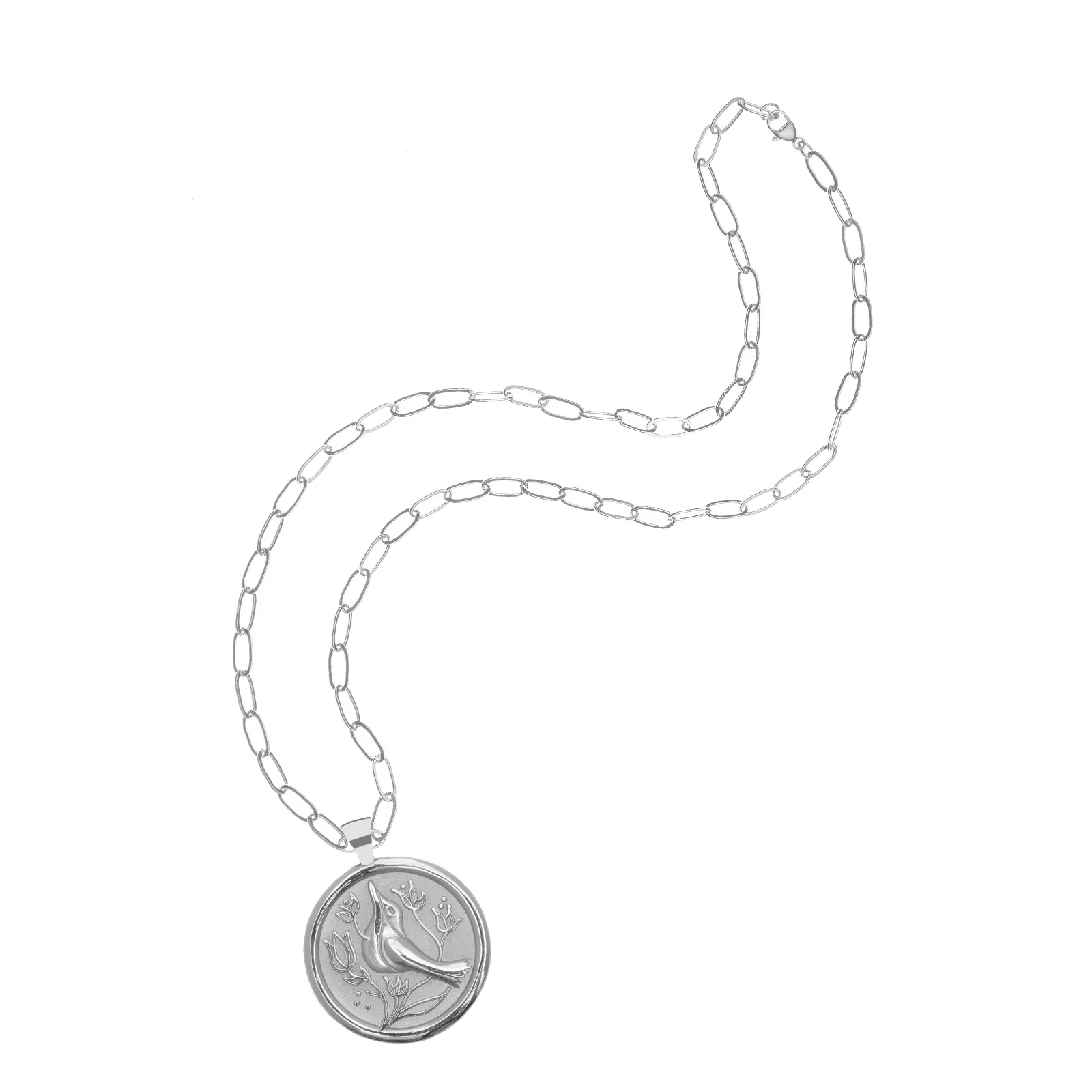 PEACE JW Original Pendant Coin in Silver - Image 9