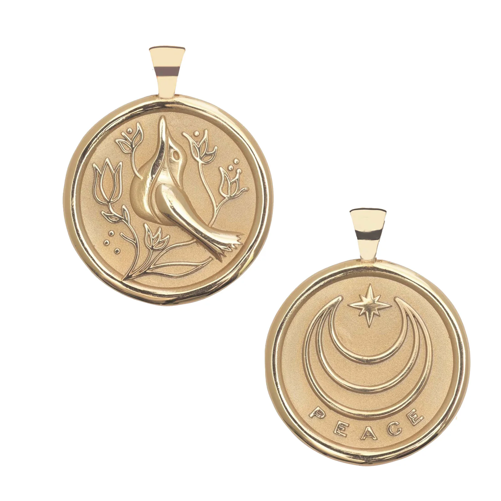 PEACE JW Original Pendant Coin in Solid Gold - Image 3