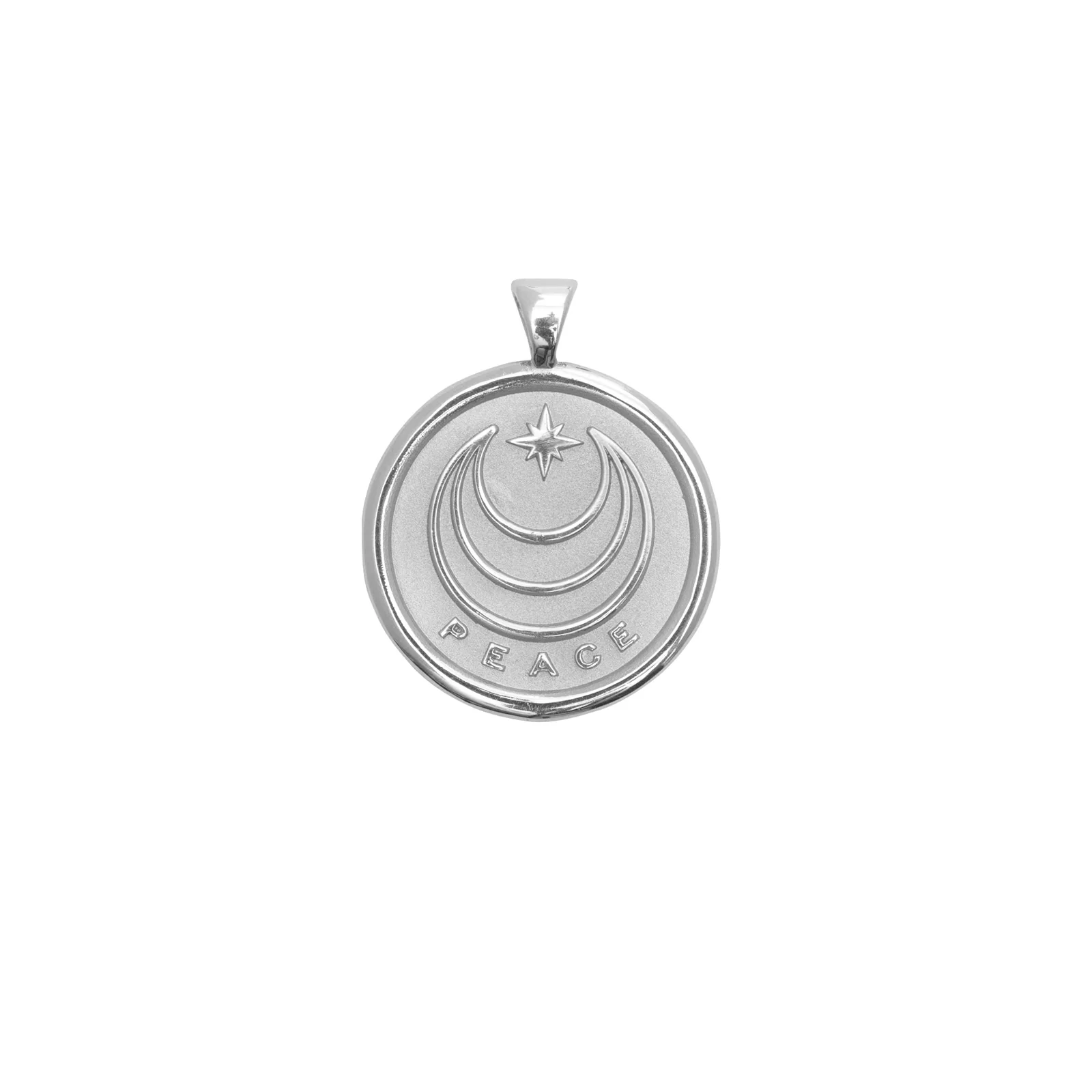 PEACE JW Small Pendant Coin in Silver - Image 2