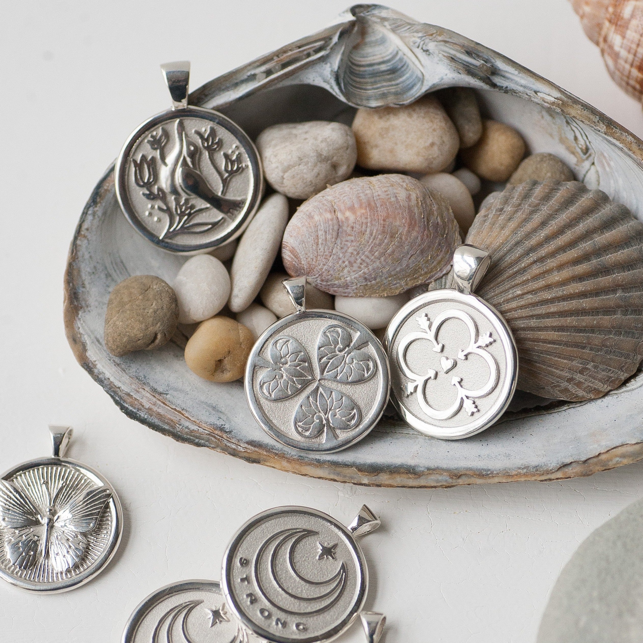 PEACE JW Small Pendant Coin in Silver - Image 4