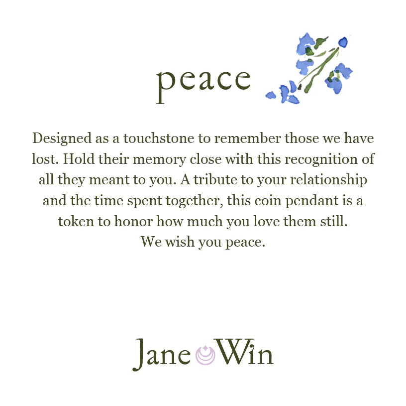 PEACE JW Small Pendant Coin in Solid Gold - Image 3