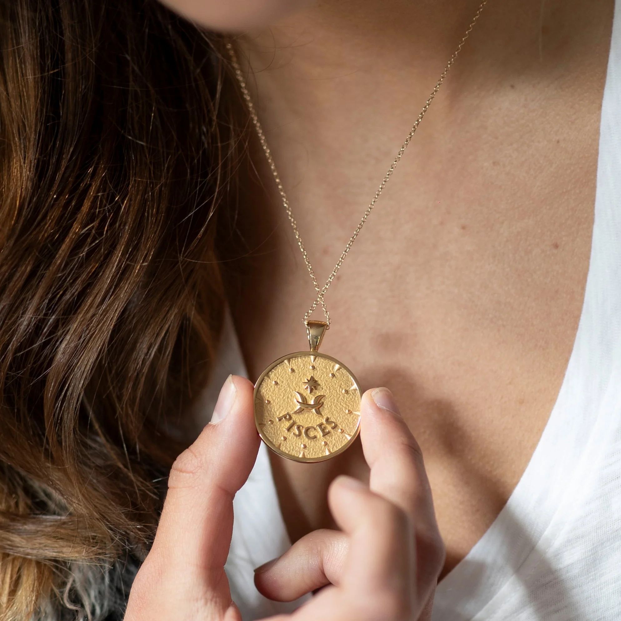 PISCES JW Zodiac Pendant Coin - Feb 19 - Mar 20 - Image 4