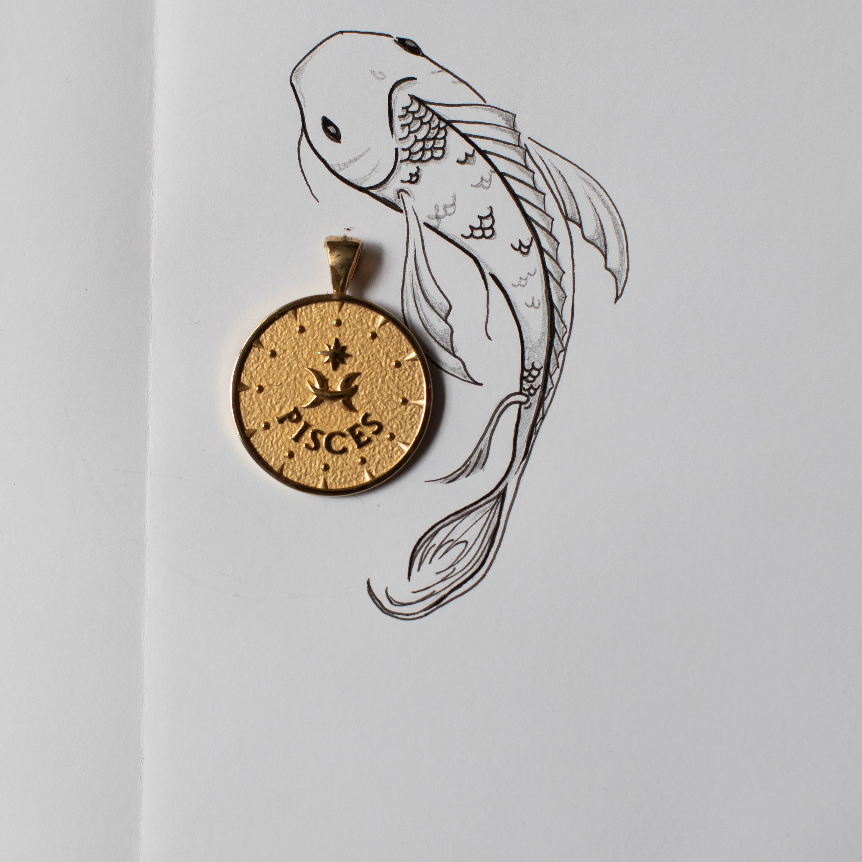 PISCES JW Zodiac Pendant Coin - Feb 19 - Mar 20 - Image 5