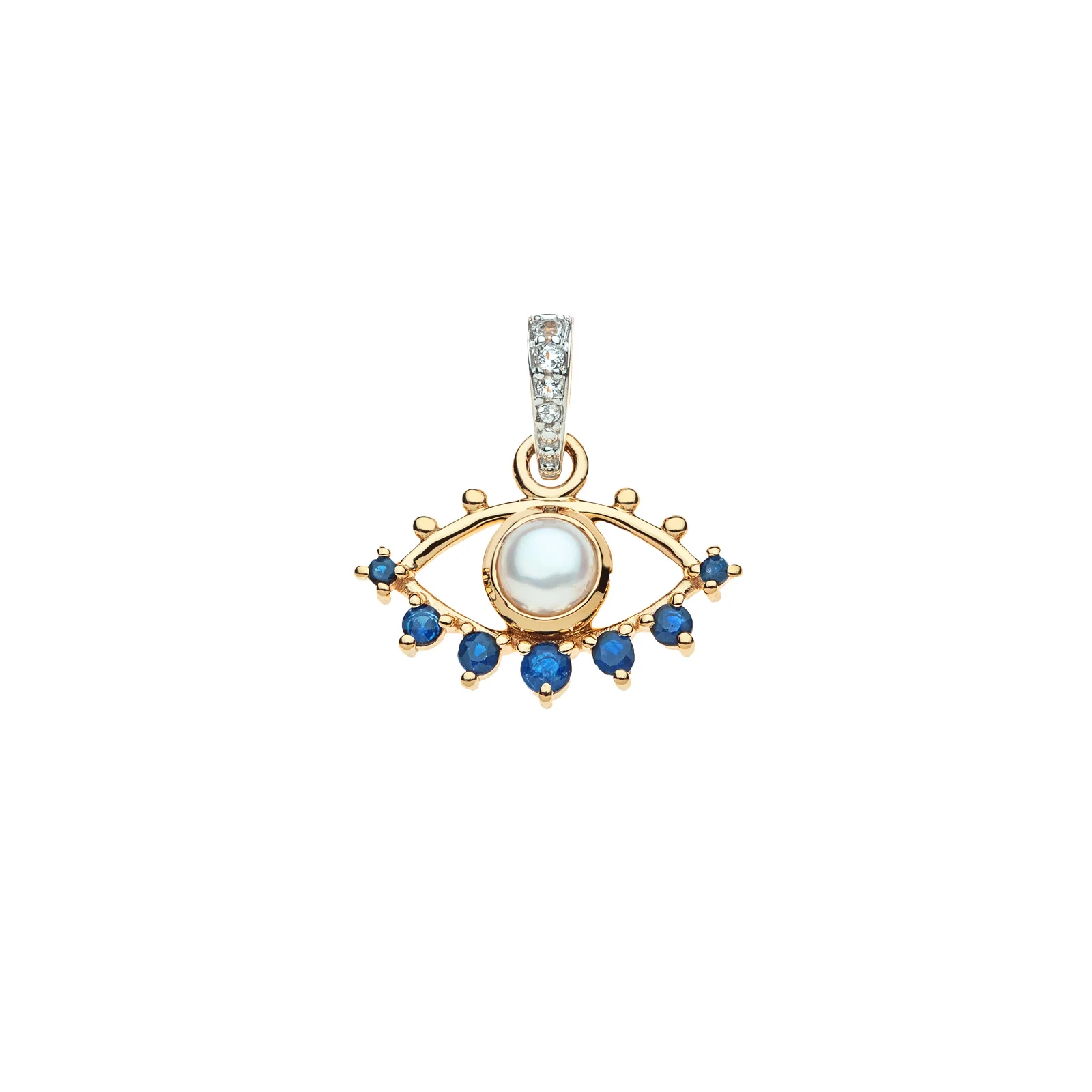 PROTECT Evil Eye Charm in Solid Gold