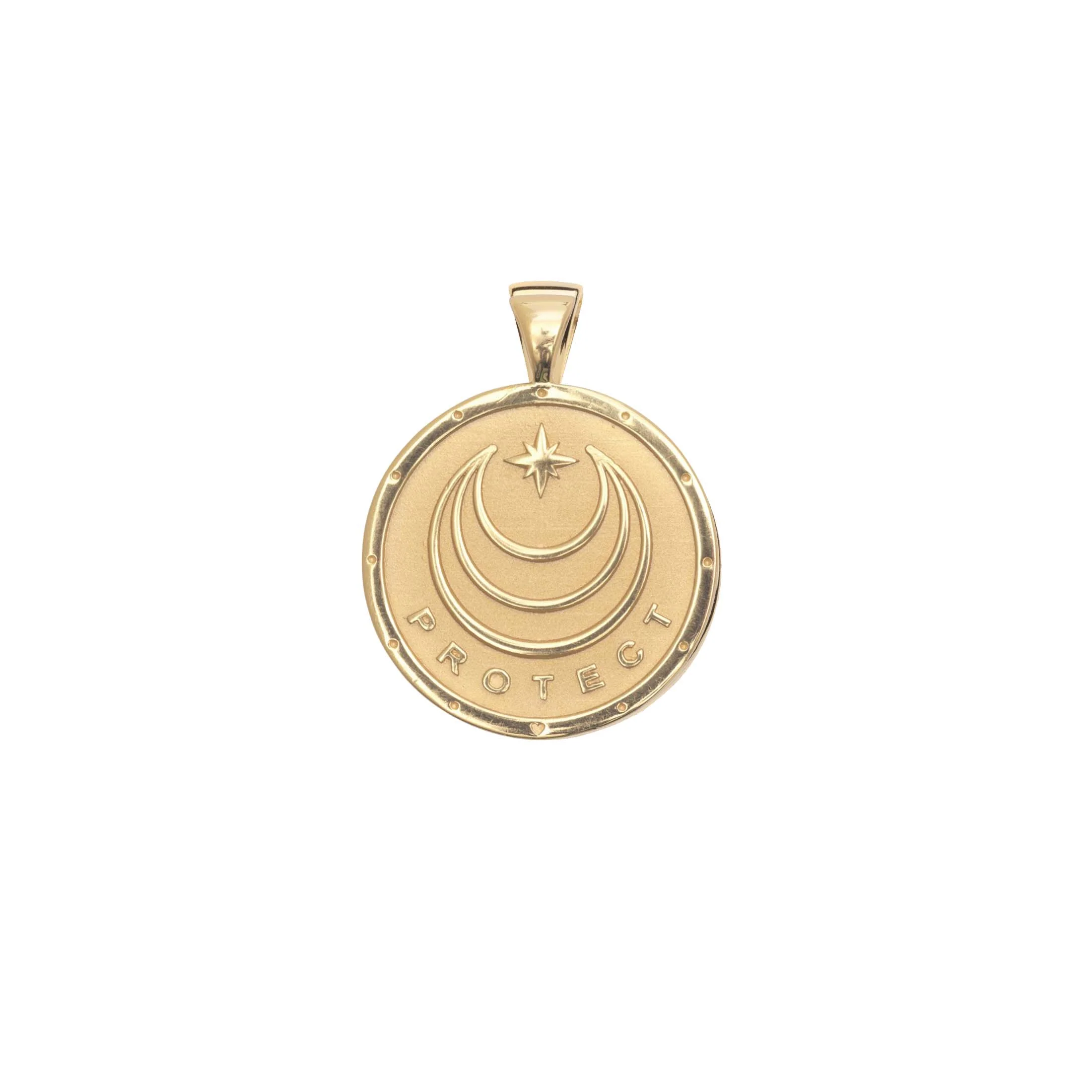 PROTECT JW Small Pendant Coin in Solid Gold - Image 2