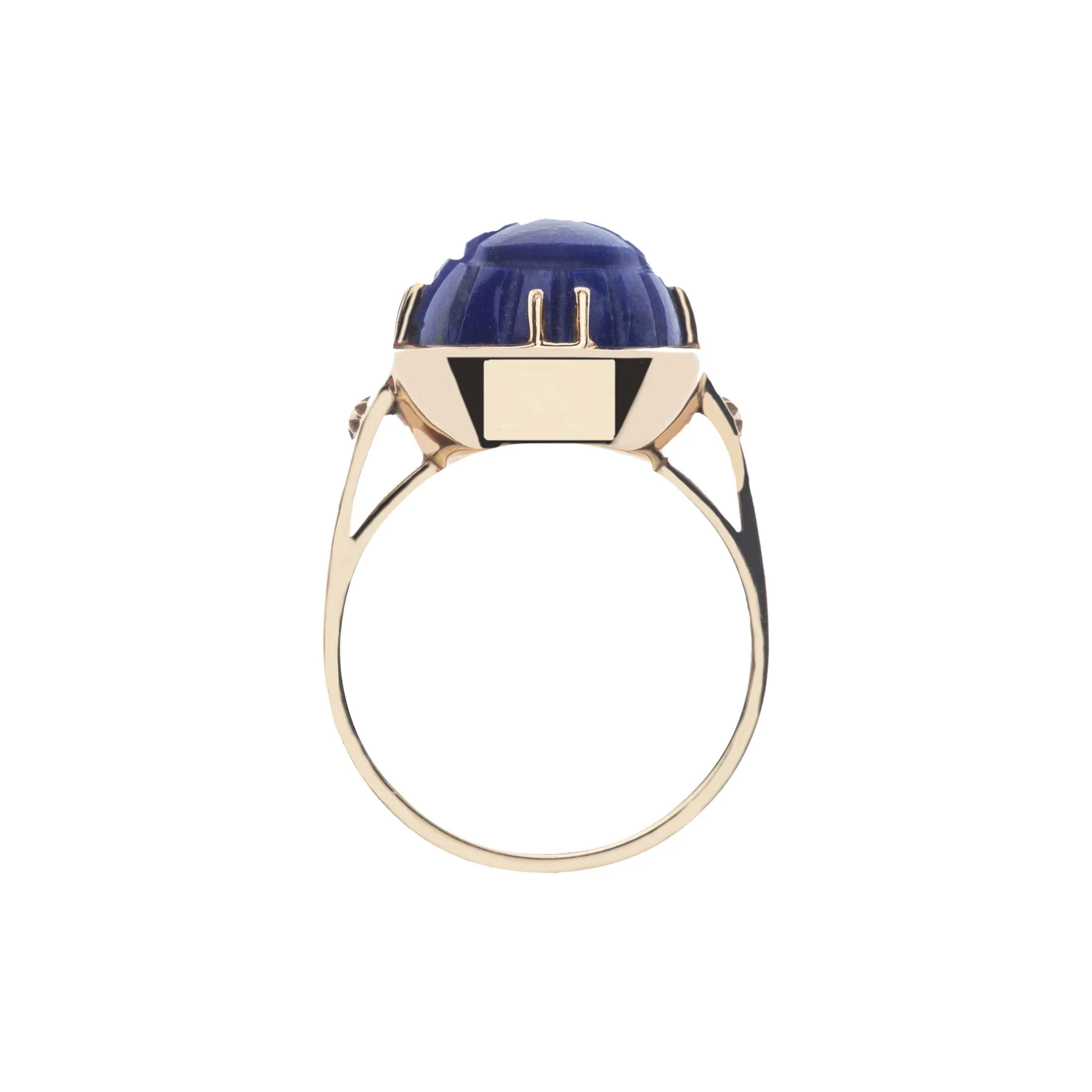 PROTECT Lapis Scarab Ring in 10k Gold - Image 4