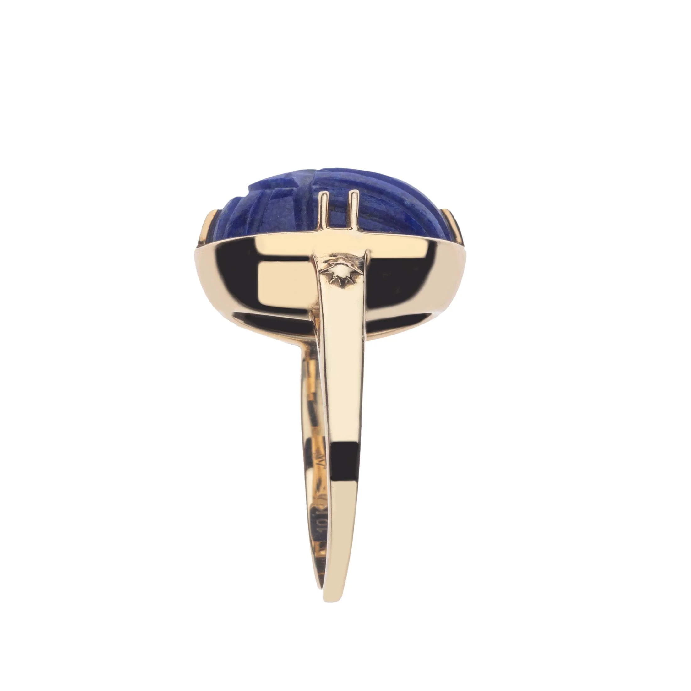 PROTECT Lapis Scarab Ring in 10k Gold - Image 5