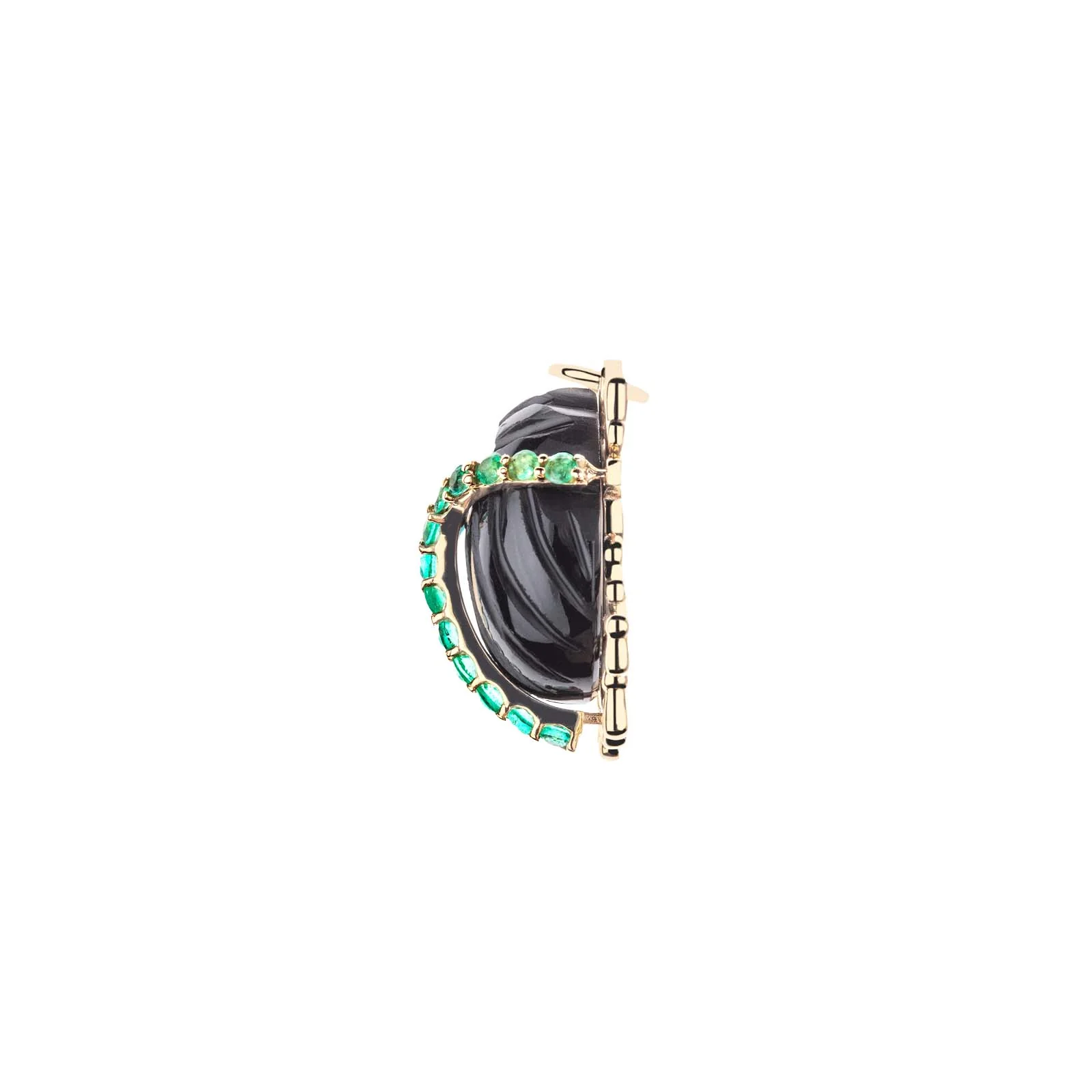 PROTECT Onyx Scarab Pendant in Solid Gold - Image 3