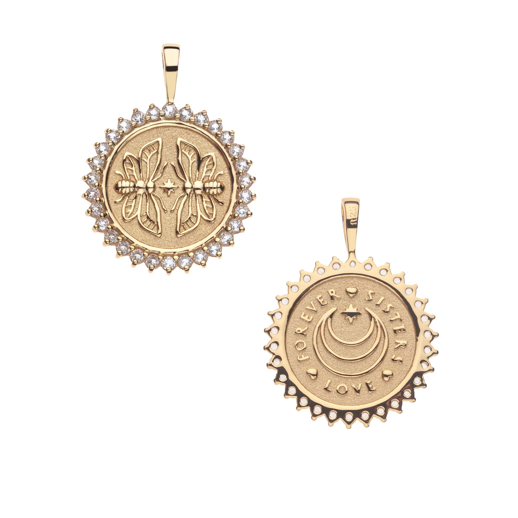 SISTERS Forever Petite Embellished Coin Pendant - Image 2
