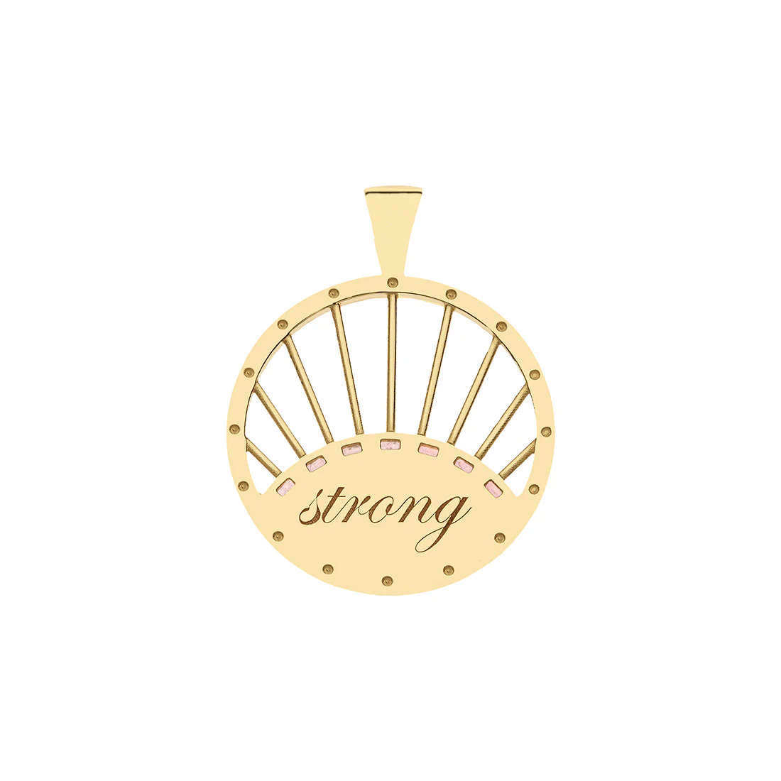 STRONG 14k Rising Sun Cutout Pendant - Image 2