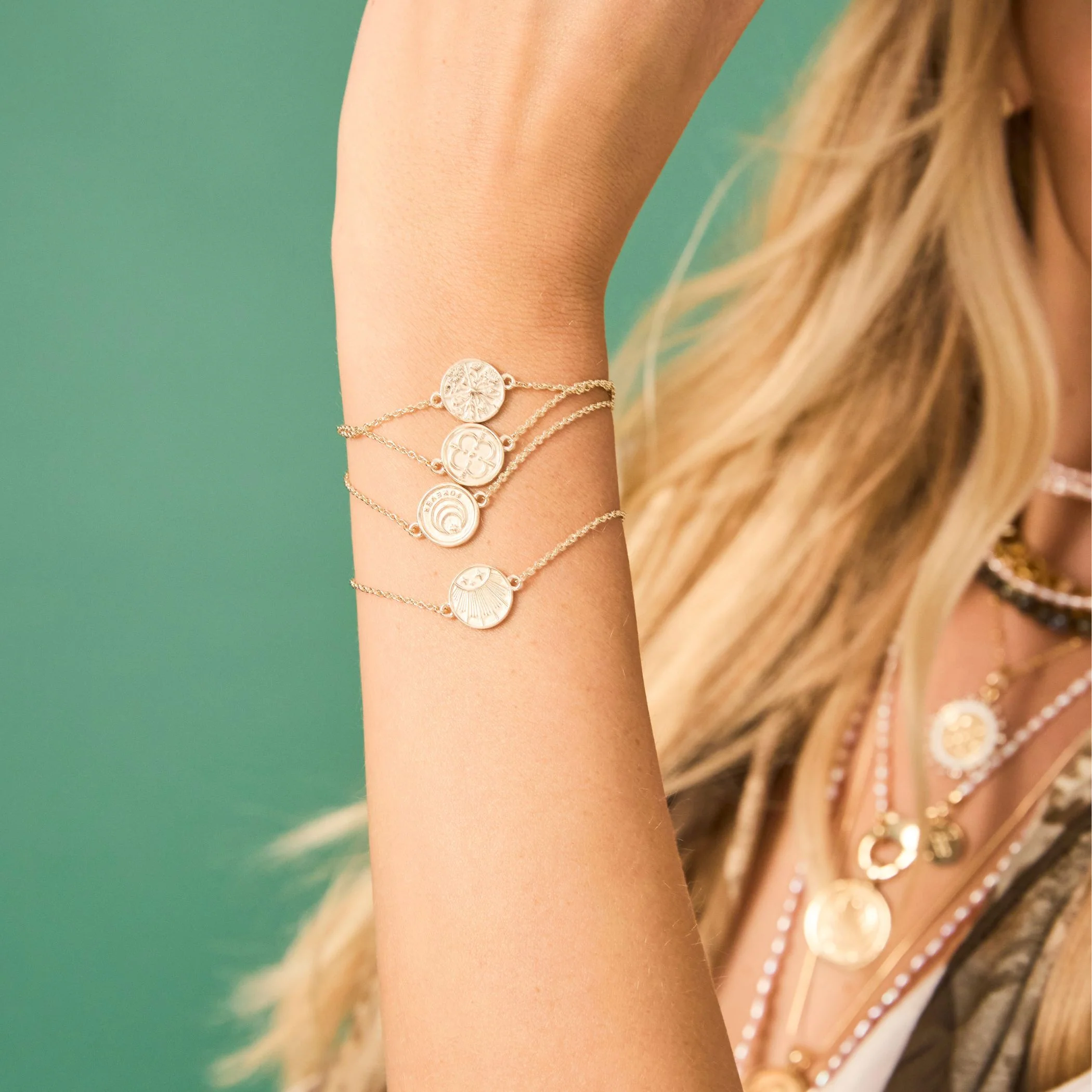 FOREVER JW Baby Coin Bracelet in 10k Gold - Image 2