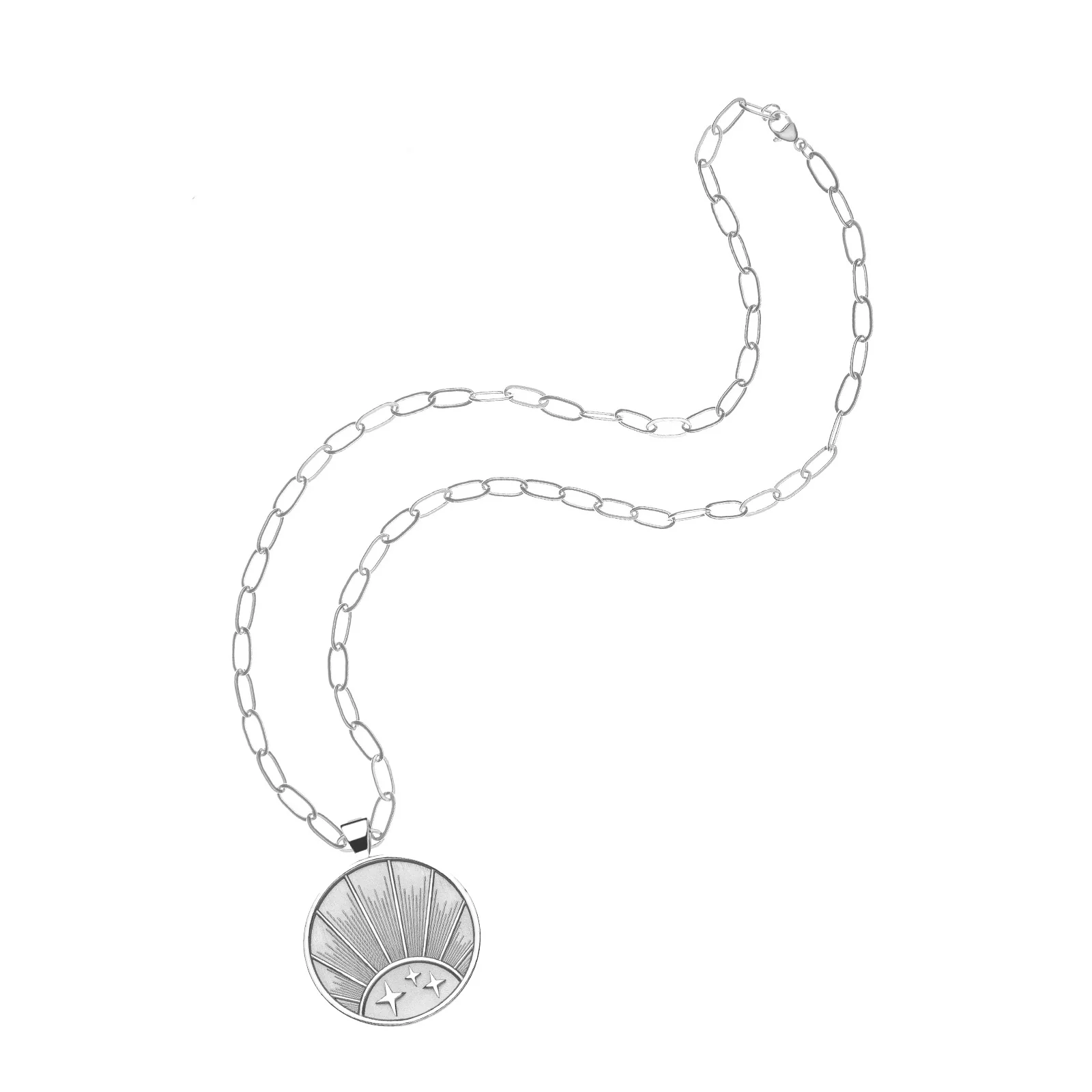 STRONG JW Original Pendant Coin (Rising Sun) in Silver - Image 5