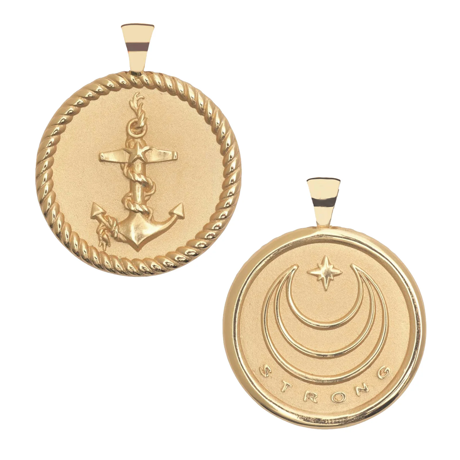 STRONG JW Original Pendant Coin (Anchor) in Solid Gold - Image 3