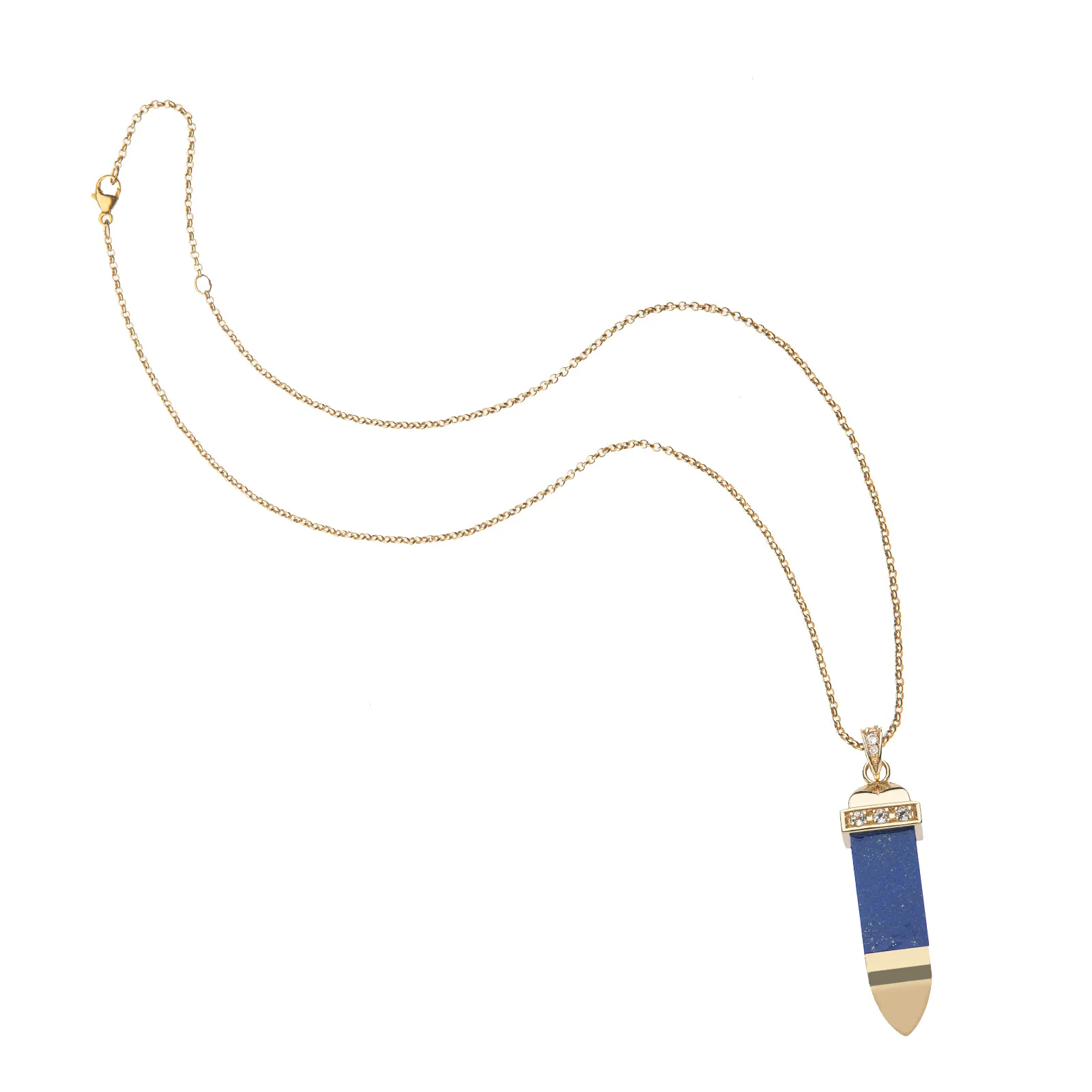 STRONG Lapis Carved Sun Ray Pendant - Image 5