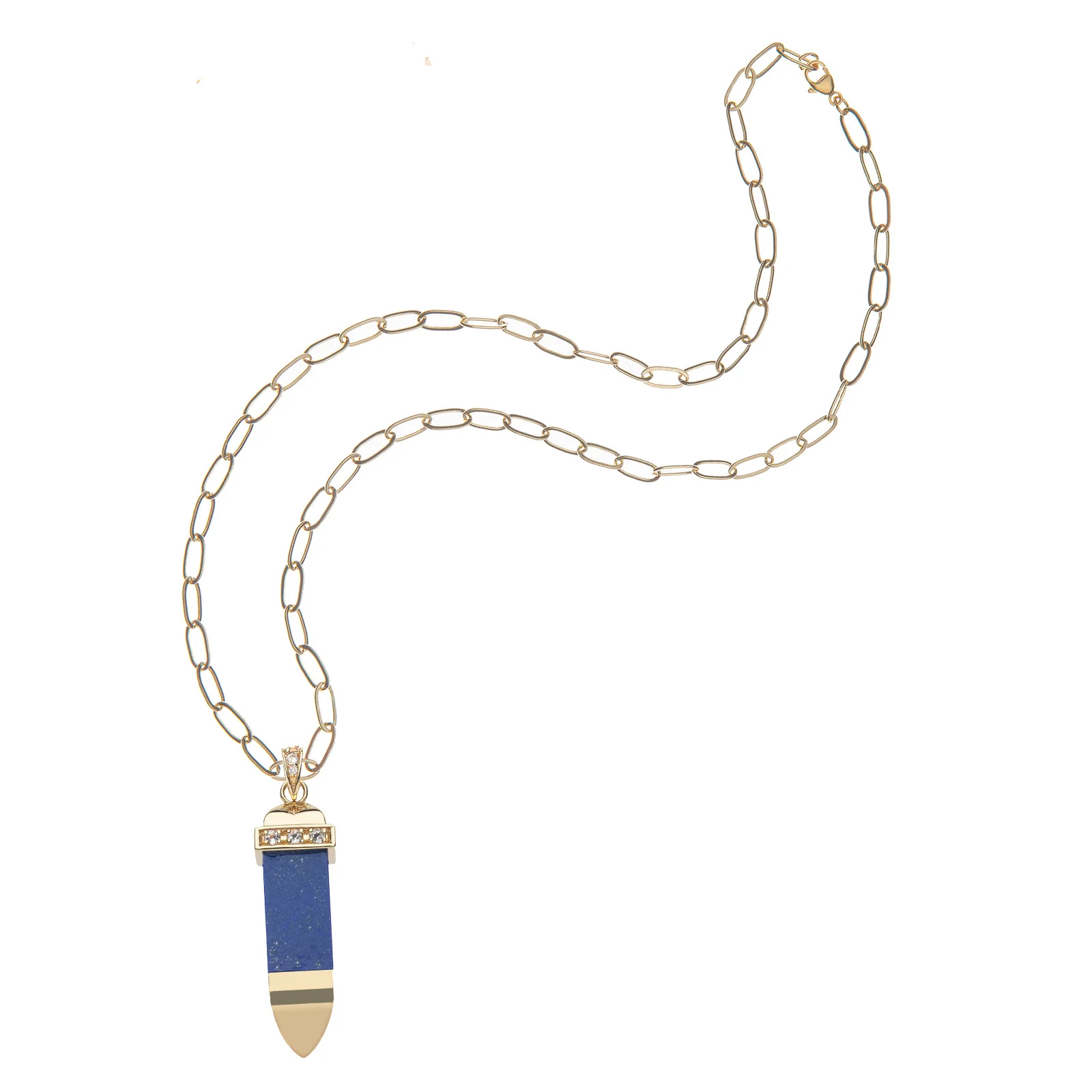 STRONG Lapis Carved Sun Ray Pendant - Image 6