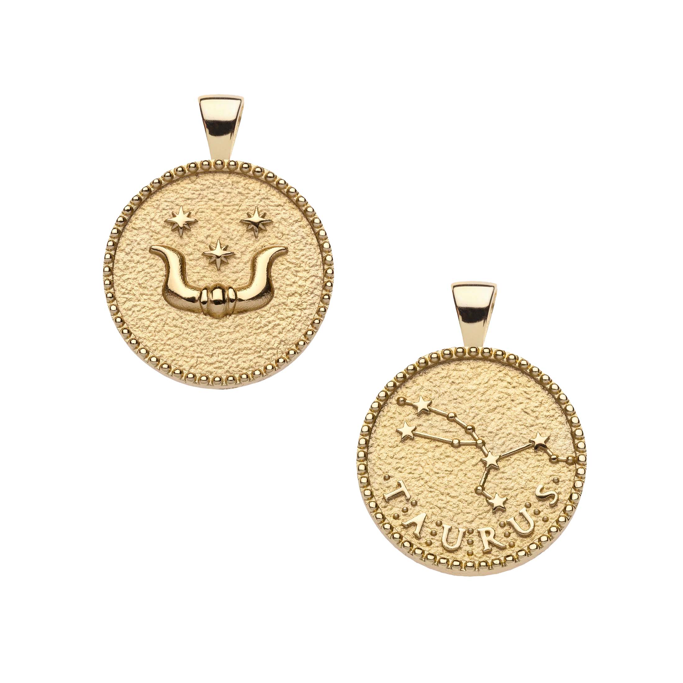 TAURUS JW Small Zodiac Pendant Coin - Apr 20 - May 20 - Image 2